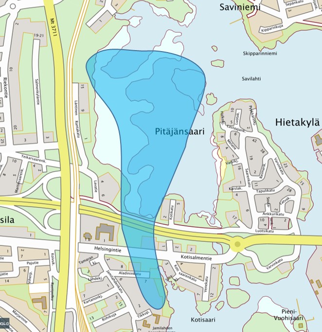 map of Salmenvirta sewer consctruction area